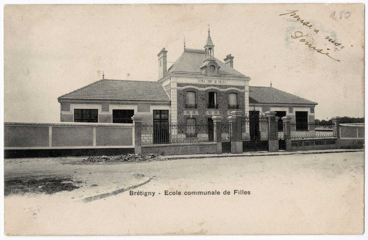 BRETIGNY-SUR-ORGE. - Ecole communale de filles, Bréger, 1903, 3 mots, 15 c, ad. 