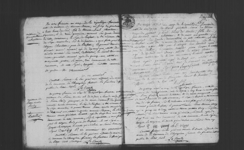 CHAMPLAN. Naissances, mariages, décès : registre d'état civil (an XI-1815). 