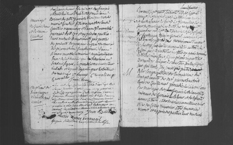 GUILLERVAL . Paroisse Saint-Gervais et Saint-Protais : Baptêmes, mariages, sépultures : registre paroissial ; naissances, mariages, décès (1777-an IV). 