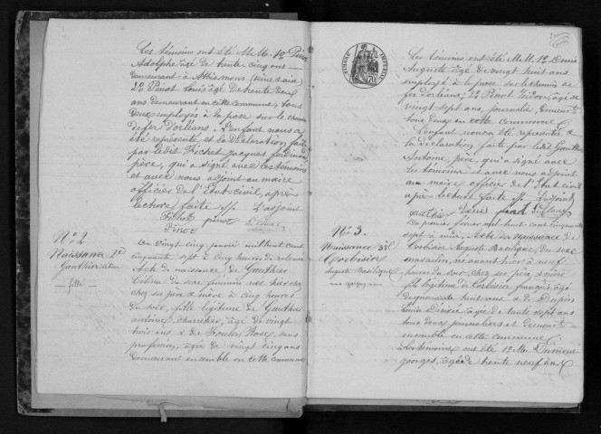 JUVISY-SUR-ORGE. Naissances, mariages, décès : registre d'état civil (1857-1864). 