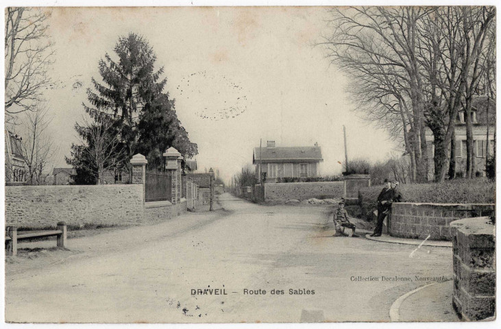 DRAVEIL. - Route des Sables. Decalonne (1907), 5 mots, 5 c, ad. 