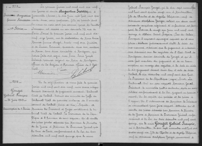 MONTGERON. - Décès : registre d'état civil.