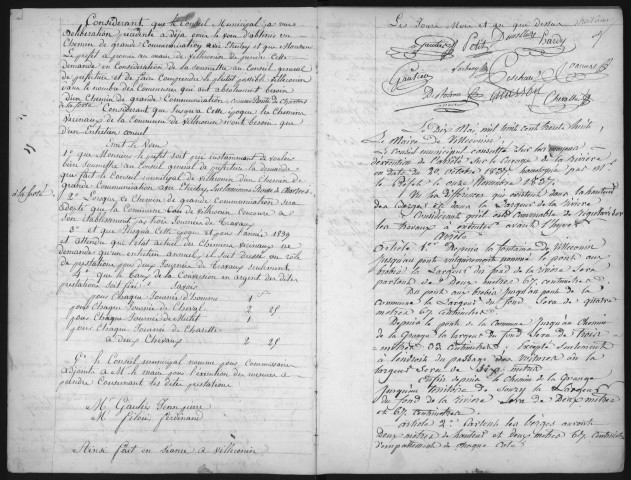 VILLECONIN. - Administration générale de la commune : registre des délibérations du conseil municipal. 