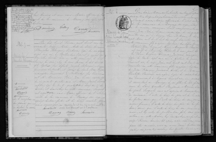 MORSANG-SUR-ORGE. Naissances, mariages, décès : registre d'état civil (1873-1882). 
