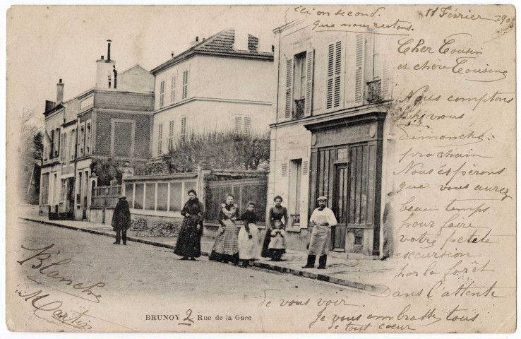 BRUNOY. - Rue de la Gare, 1903, 19 lignes, 10 c, ad. 