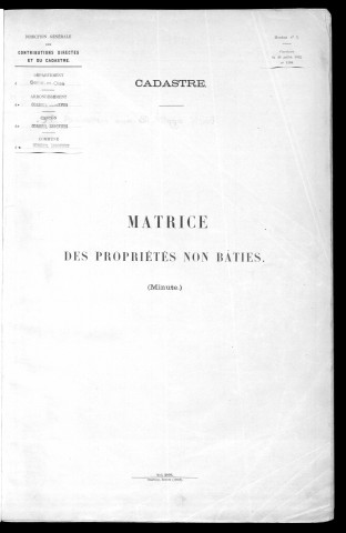 CORBEIL-ESSONNES. - Tableau des augmentations et diminutions et répertoire alphabétique des propriétés non bâties [cadastre rénové en 1968]. 