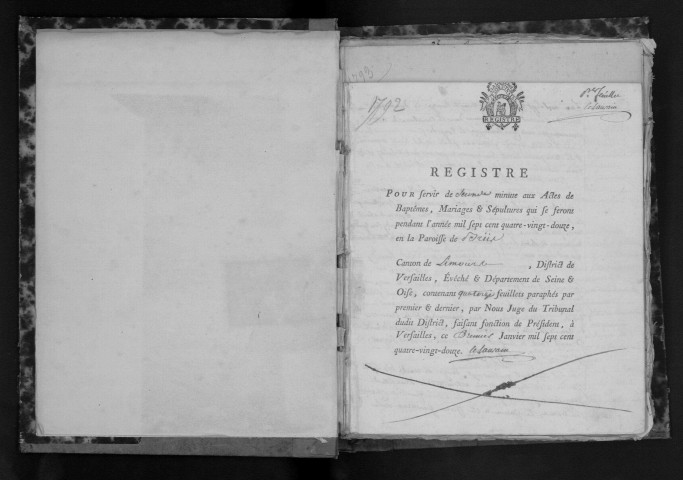 BRIIS-SOUS-FORGES. Naissances, mariages, décès : registre d'état civil (1792-an IV). [Relié en désordre (1793-an II)]. 