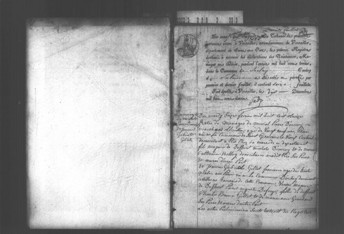 SACLAY. Naissances, mariages, décès : registre d'état civil (1813-1842). 