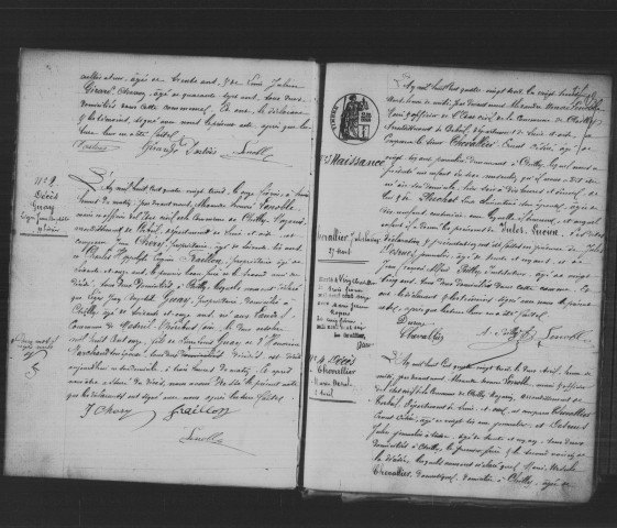 CHILLY-MAZARIN. Naissances, mariages, décès : registre d'état civil (1883-1896). 