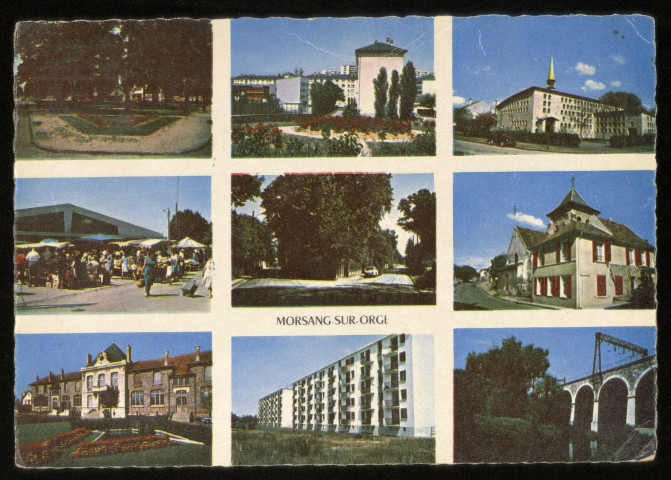 MORSANG-SUR-ORGE. - Divers aspects de la ville. Photogravure Raymon, 1974, 1 timbre à 30 centimes, couleur. 