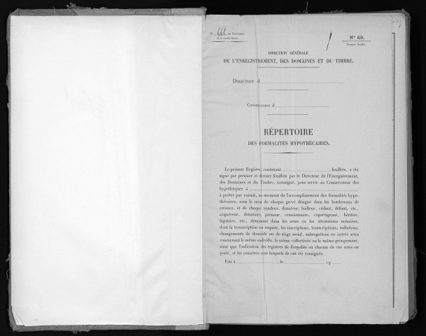 Conservation des hypothèques de CORBEIL. - Répertoire des formalités hypothécaires, volume n° 661 : A-Z (registre ouvert vers 1948). 