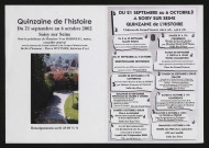 SOISY-SUR-SEINE. - Quinzaine de l'histoire, Château du Grand Veneur, 21 septembre-6 octobre 2002. 