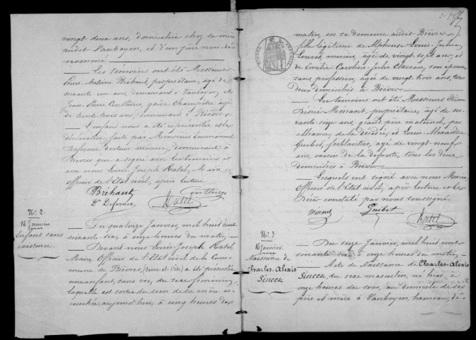 BIEVRES. Naissances, mariages, décès : registre d'état civil (1866-1871). 