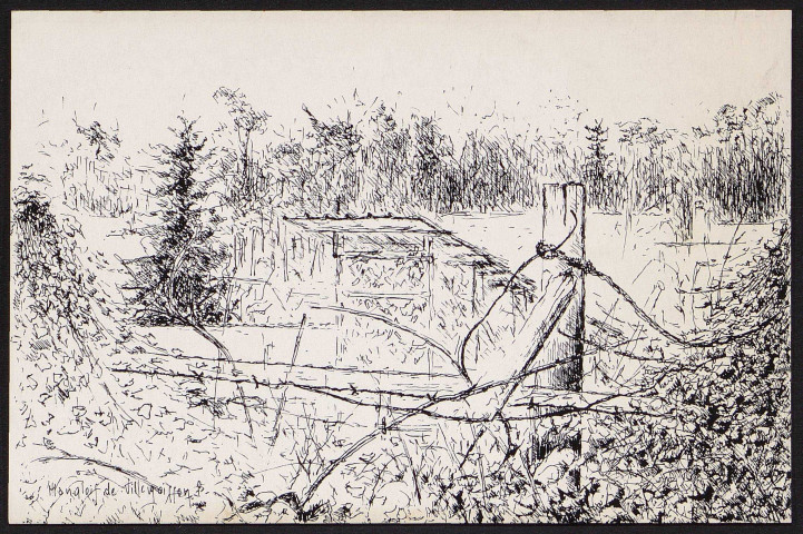 VILLEMOISSON-SUR-ORGE.- Jardin, dessin de M. Langlois de Villemoisson (1989).