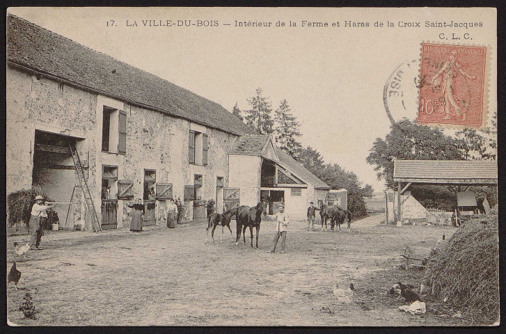 VILLE-DU-BOIS (LA). - Intérieur de la ferme et haras de la croix saint-Jacques (septembre 1906).