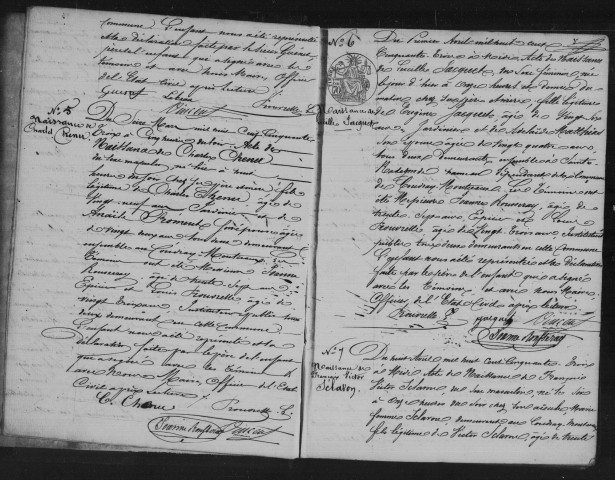 COUDRAY-MONTCEAUX. - Naissances, mariages, décès : registre d'état civil (1853-1862). [commune créée le 20/11/1839 à partir des communes de COUDRAY et de MONTCEAUX]. 