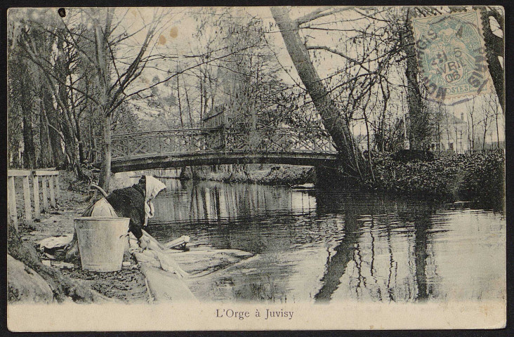 JUVISY-SUR-ORGE.- L'Orge à Juvisy (5 avril 1906).