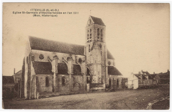 ITTEVILLE. - Eglise Saint-Germain d'Itteville fondée en l'an 1011. Wachoru, sépia. 