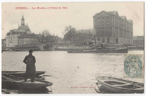 CORBEIL-ESSONNES. - Les moulins et l'hôtel de ville, Bonvalot, 1908, 5 c, ad. 
