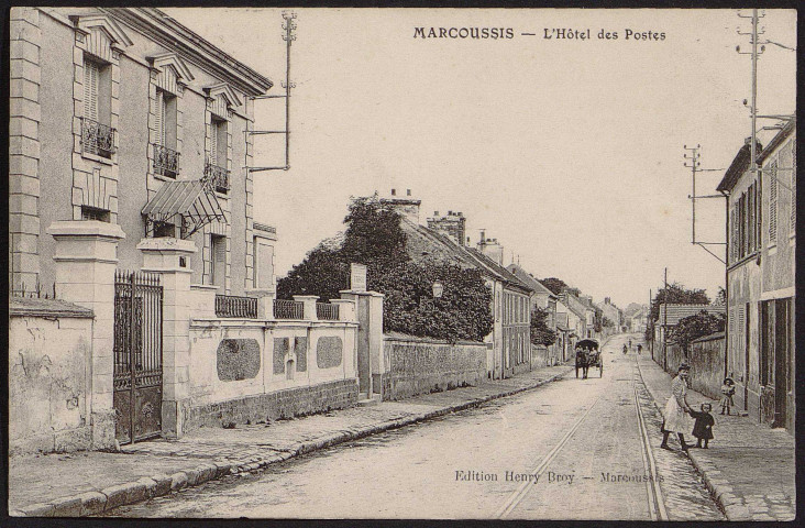 MARCOUSSIS.- L'hôtel des postes (6 octobre 1908).