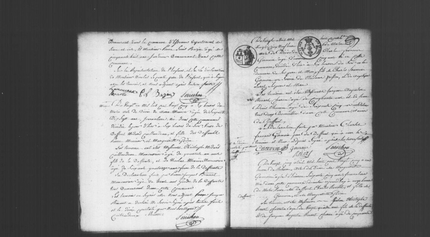 CHEVANNES. Naissances, mariages, décès : registre d'état civil (1825-1843). 
