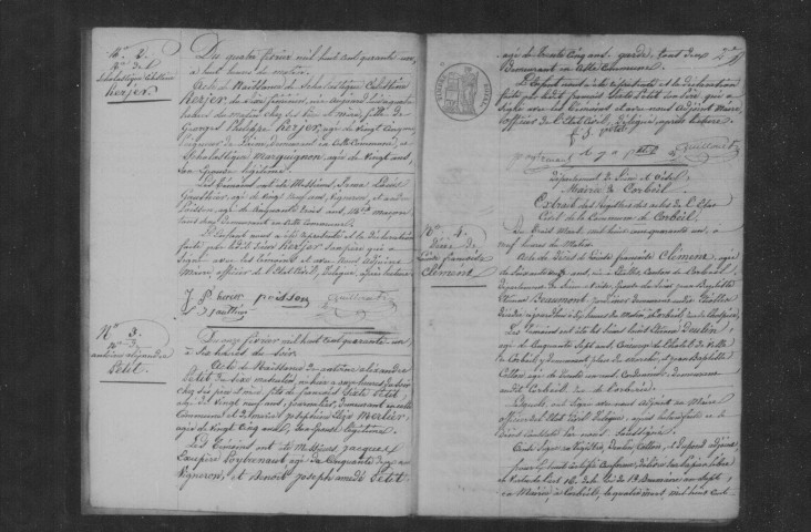ETIOLLES. Naissances, mariages, décès : registre d'état civil (1841-1858). 