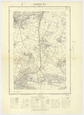 ETAMPES n° 2. - Secteur ARPAJON - BOURAY-SUR-JUINE - SAINT-VRAIN, Institut géographique national, 1951. Ech. 1/20 000. Coul. Dim. 0,72 x 0,52. 