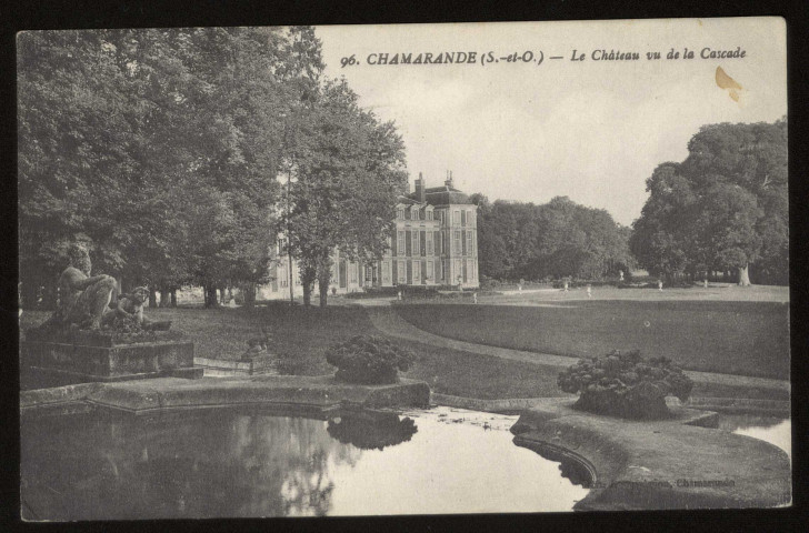 CHAMARANDE. - Le château vu de la cascade. Editeur Bourguignon, Chamarande, collection artistique E. Rameau, Etampes, 1931, 1 timbre à 40 centimes. 