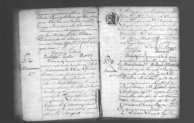 JUVISY-SUR-ORGE. Naissances, mariages, décès : registre d'état civil (1847-1856). 