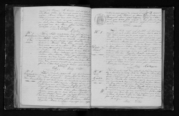 ORVEAU. Naissances, mariages, décès : registre d'état civil (1861-1875). 