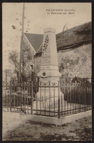 VILLECONIN.- Le monument aux morts (7 août 1925).