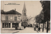 BRUNOY. - Rue Montmartel et place de l'église, Bourdon, sépia. 