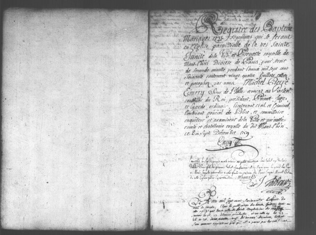 MONTLHERY. Paroisse Sainte-Trinité : Baptêmes, mariages, sépultures : registre paroissial (1760-1765). 