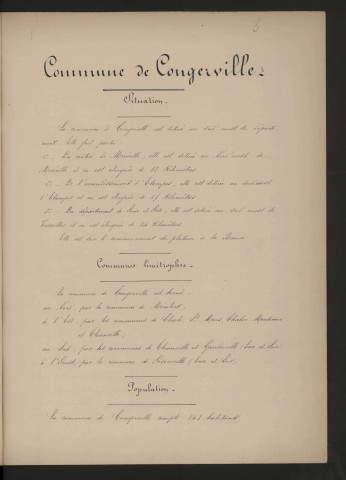 CONGERVILLE-THIONVILLE (CONGERVILLE). - Monographie communale [1899] : 3 bandes, 11 vues. 