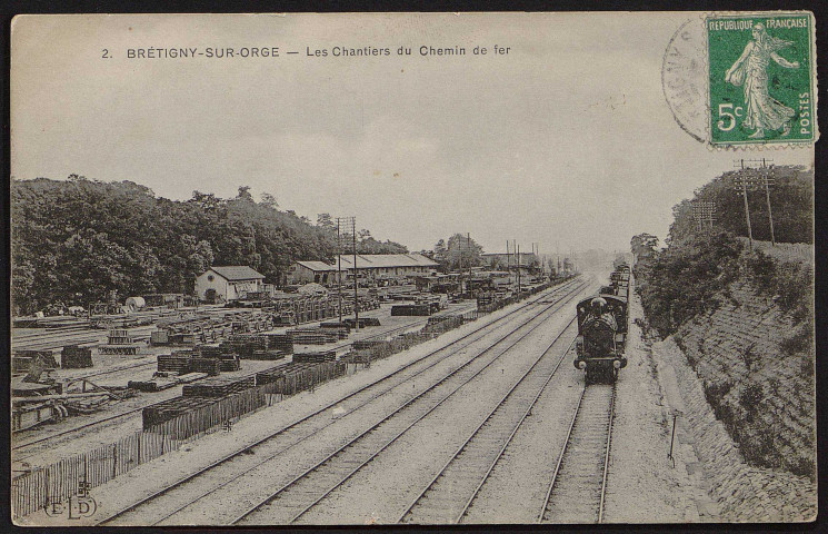 Brétigny-sur-Orge.- Les chantiers du chemin de fer : entrepôt [1907-1930]. 