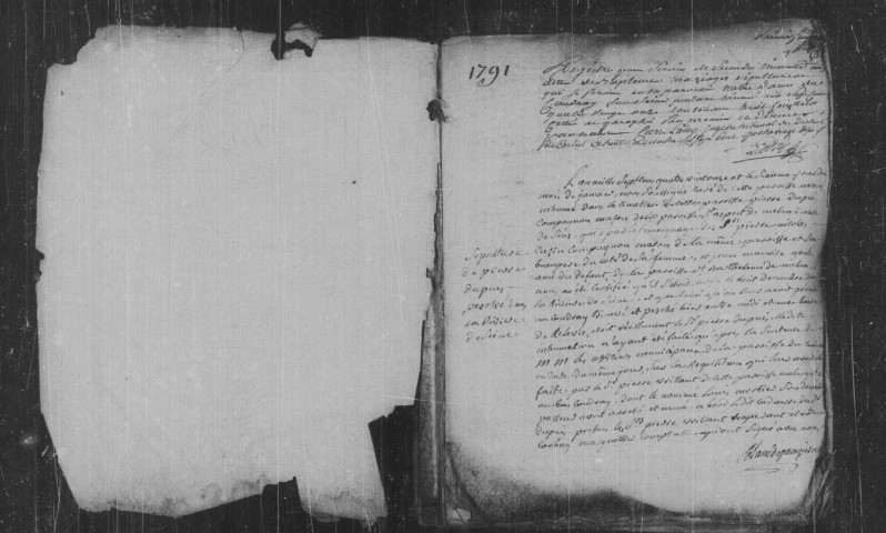 COUDRAY. Paroisse Notre-Dame de Coudray : Baptêmes, mariages, sépultures : registre paroissial (1768-1791). 