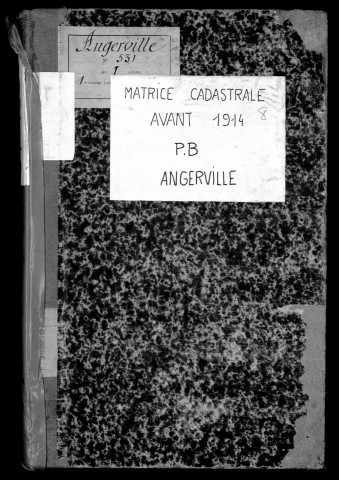ANGERVILLE. - Matrice des propriétés bâties [cadastre rénové en 1936]. 