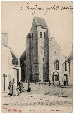 BOISSY-SOUS-SAINT-YON. - L'église (XVIe) et la tour (XIIe), Bréger, Jean Chanson, 1903, 3 mots, 5 c, ad. 
