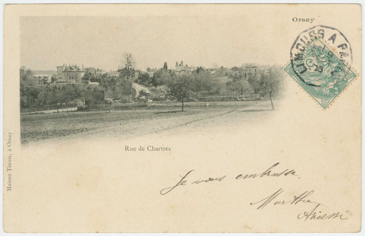 ORSAY. - Rue de Chartres. Edition Trianon, 1906, 1timbre à 5 centimes. 