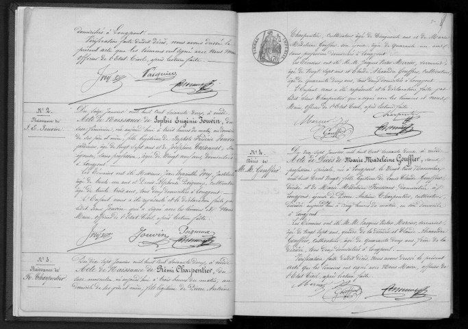 LONGPONT-SUR-ORGE. Naissances, mariages, décès : registre d'état civil (1862-1872). 