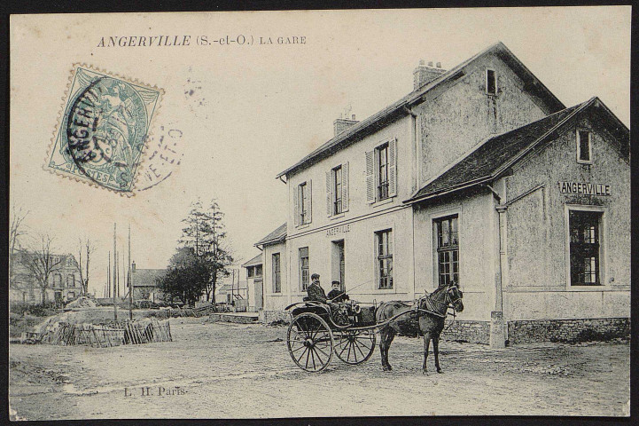 Angerville.- La gare (18 septembre 1905). 