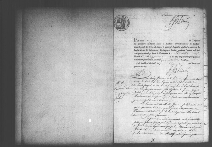 MASSY. Naissances, mariages, décès : registre d'état civil (1846-1851). 