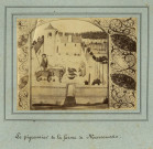 MARCOUSSIS.- Le pigeonnier de la ferme de Marcoussis, 1876, N et B. Dim. 12 x 15 cm. [reproduction d'une enluminure]. 