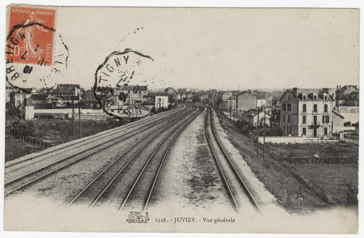 JUVISY-SUR-ORGE. - Vue générale. (1901), 7 lignes, 10 c, ad. 