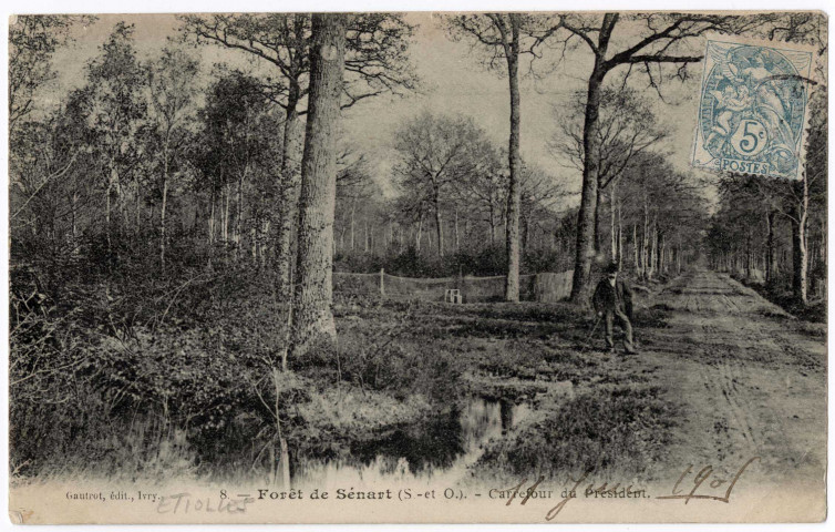 ETIOLLES. - Forêt de Sénart, carrefour du Président [Editeur Gautrot, 1905, timbre à 5 centimes]. 