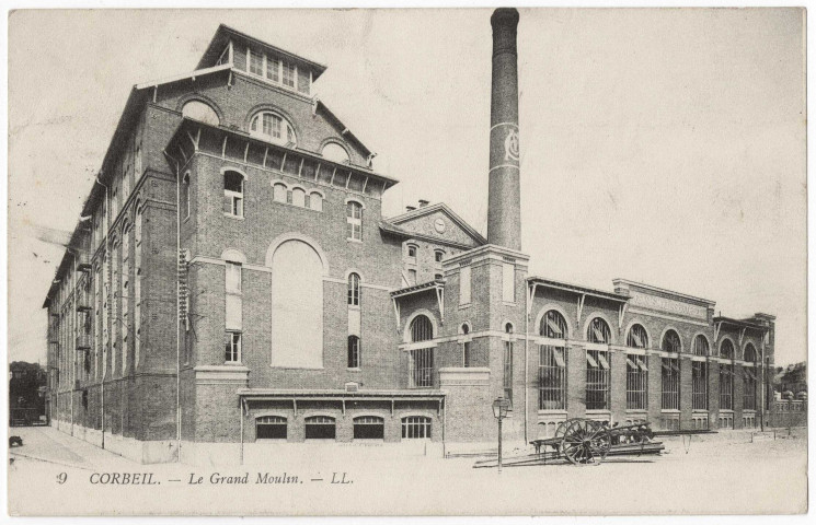 CORBEIL-ESSONNES. - Le grand moulin, LL, 1915, 4 lignes, ad. 