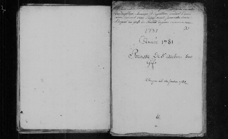 SAINT-AUBIN. Paroisse Saint-Aubin d'Angers : Baptêmes, mariages, sépultures : registre paroissial (1781-1792). 