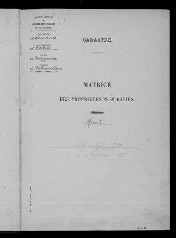 BALLAINVILLIERS. - Matrice des propriétés non bâties : folios 1 à 492 [cadastre rénové en 1933]. 