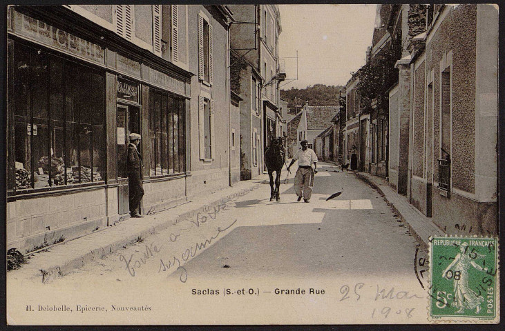 SACLAS.- Grande rue (25 mai 1908).