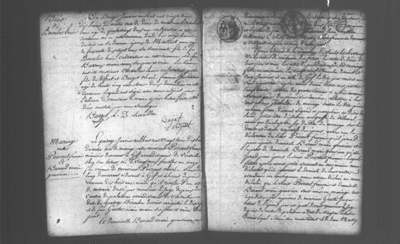 SAULX-LES-CHARTREUX. Naissances, mariages, décès : registre d'état civil (1823-1830). 